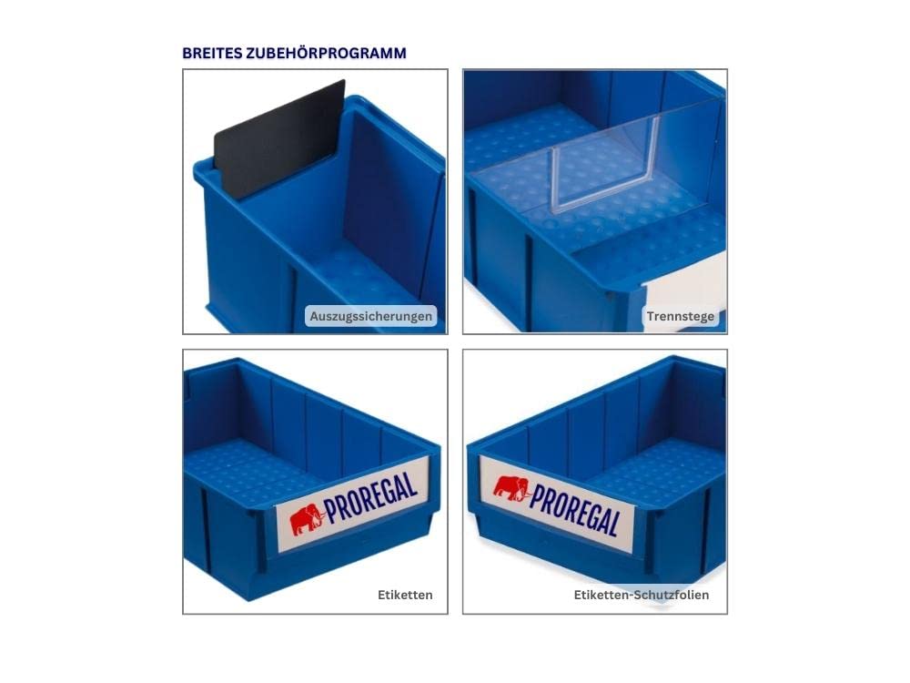 SuperSparSet 48x Leitfähige Industriebox 300 S | HxBxT 8,1x9,1x30cm | 1,6 Liter | ESD, Sichtlagerkasten, Sortimentskasten, Sortimentsbox, Kleinteilebox