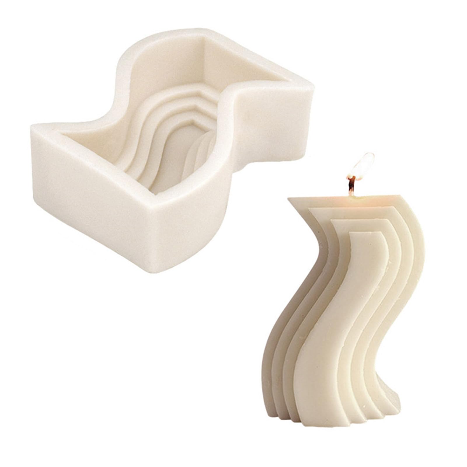 NEWFT Abstract Shape Silicone Mold Soap Handicraft Supplies for Beginners Baking Cake Decor Silicone Mold for Candles