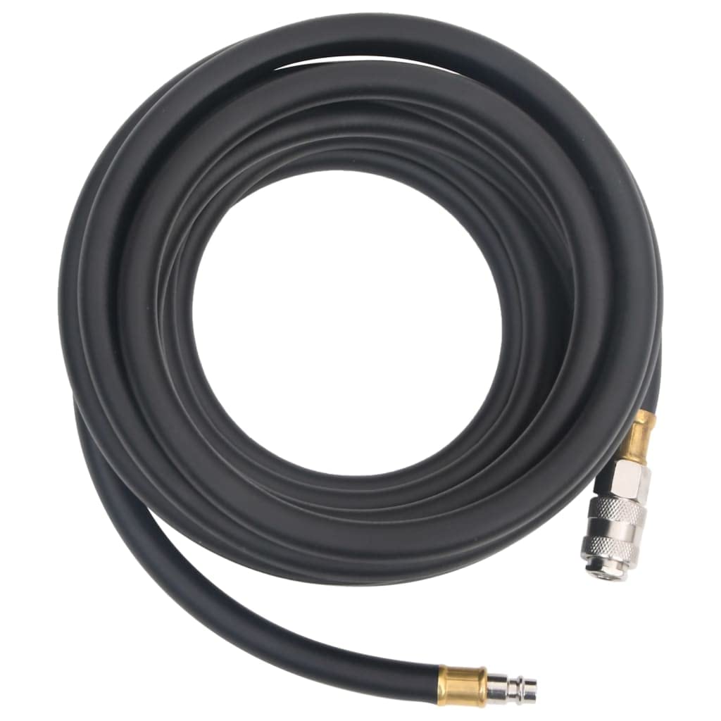 Tubo dell'aria ibrido nero, 1,5 cm, 2 m, in gomma PVC, compressore ad aria compressa, prolunga pneumatica, a spirale, giunto, flessibile, resistente alla piega, officina, industria, fai da te