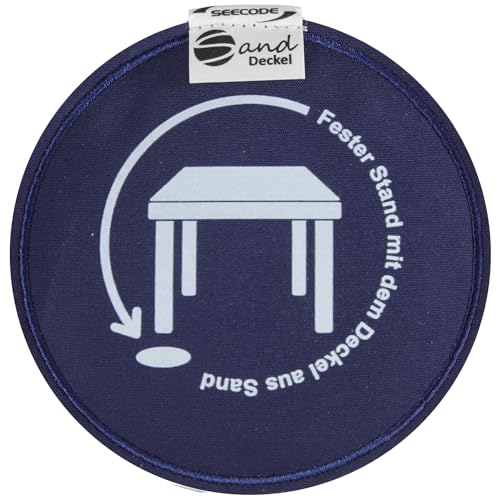 Seecode 20374 - Copertura per sabbia, bilanciamento dell'altezza per gambe del tavolo e della sedia, cuscino in tessuto antistrappo con speciale imbottitura in sabbia, per interni ed esterni, Ø 95 mm,