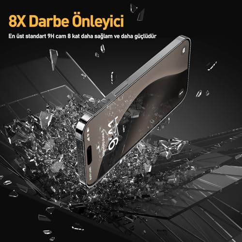 BUFF LABS iPhone 16 Serisi ile Uyumlu 5D EasyFit 2 Adet Kolay Uygulama Aparatlı Ekran Koruyucu Temperli Cam, iPhone 16 Pro Max, Şeffaf - Görsel 6