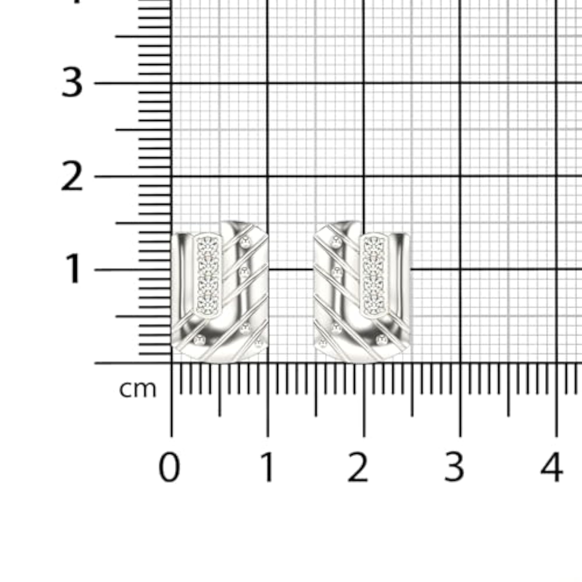 Women's Stylish Sterling Silver & Lab Grown Diamond 0.24cts Earrings, Elegant White