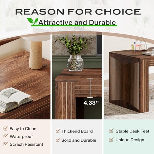 Image of Tribesigns 79-Inch Extra Long Desk, Two Person Double Desk for Home Office, Wooden Long Computer Desk Writing Table for Office, Coffee Brown