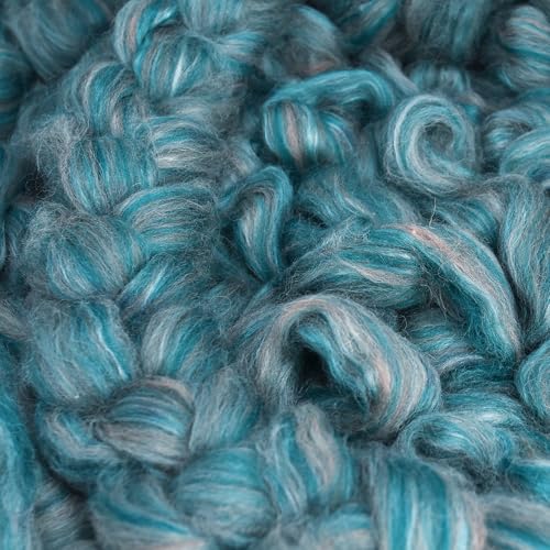 Image of Combed Top Roving. Limited Edition Fiber for Spinning, Needle Felting, Wet Felting, Weaving and Crafting. Fancy, Colorful, Exotic Designer Blend, Swan Song