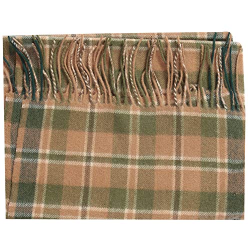 Wamsoft 100% Wool Plaid Scarf, Unisex Long Lambswool Winter Scarf, Cold Weather Tartan Warm Scarf, Fashion Irish Neckwear Scarf, Skiing Cold Weather Scarf Wrap Festival Gift, Yellow/Green #TOP4