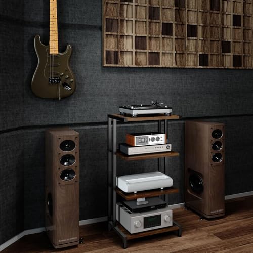 Support multimédia AV bois meuble console jeu routeur wifi 4 niveaux - 7
