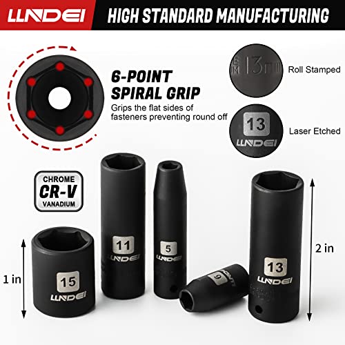 Llndei 1/4" Drive Socket Wrench Set, 1/4-Inch Impact Socket Set Metric(4-15Mm) Deep And Shallow 6 Point, Cr-V, 63Pcs With 72-Tooth Ratchet Wrench Handle For Household&Automotive Repairing #TOP2