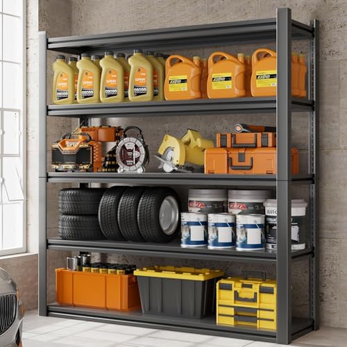 Howzone 72' H Garage Shelving 2000LBS Heavy Duty Storage Shelves Adjustable 5 Tier Metal Shelves for...