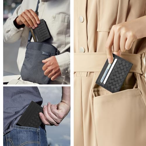 Unaone Slim Minimalist Wallet - Credit Card Holder, Leather Front Pocket Wallet Card Case for Men & Women - Image 5