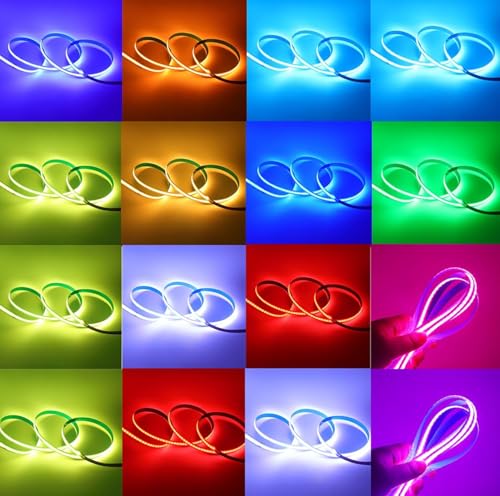Tira LED flexible RGB 5V 5m COB 576 LEDs/m miniatura 7