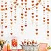 52 Ft Orange Heart Garland Gradient Heart Hanging Paper Streamer for Fall Autumn Wedding Bridal Shower Birthday Baby Shower Engagement Valentines Day Thanksgiving Harvest Party Decorations Supplies