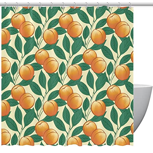Rideau de douche imperméable anti-éclaboussures imprimé pêcher 183x183 - 2