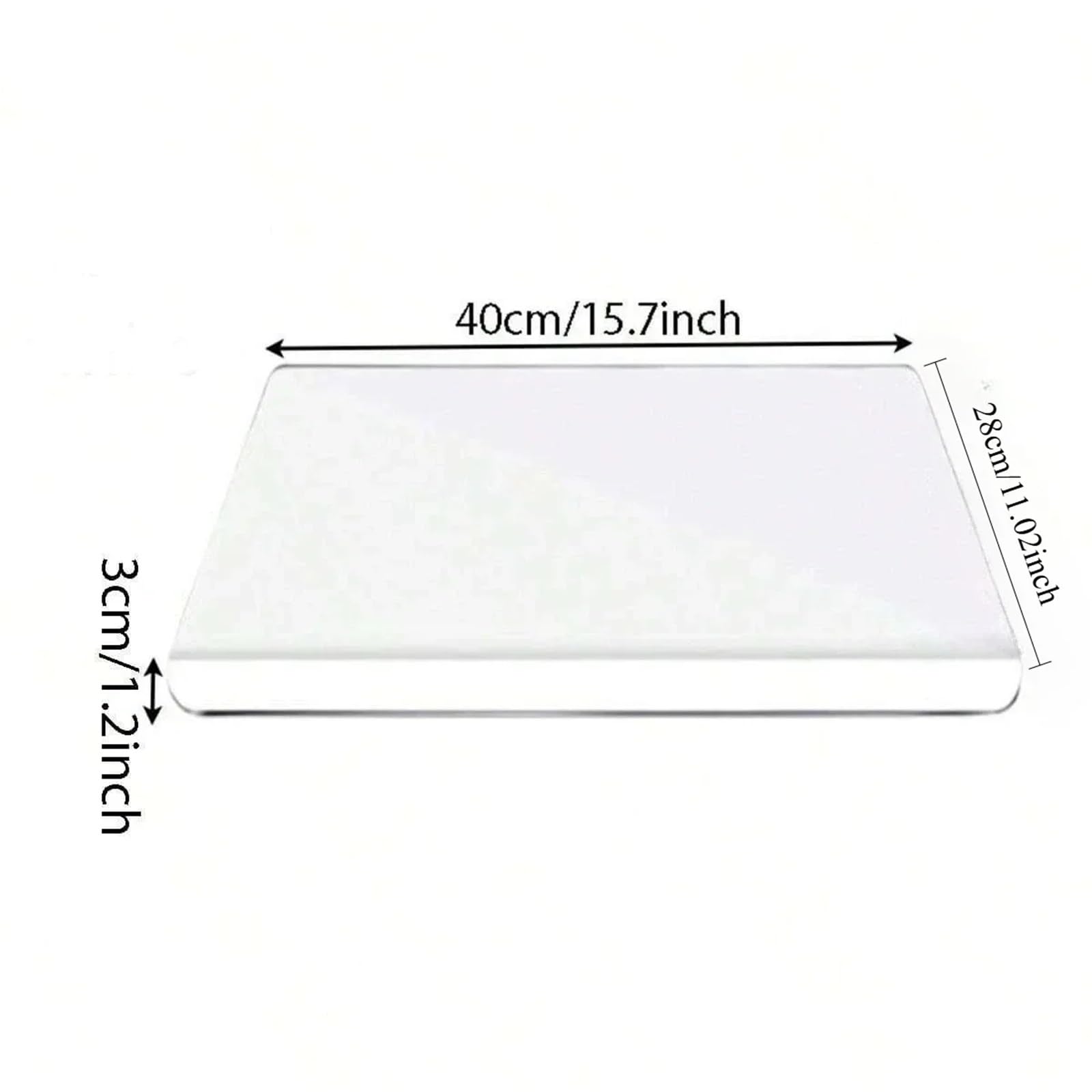 Tabla de cortar de plástico Tabla de cortar plástico con borde grueso, transparente, antideslizante for cocina(Transparent M)