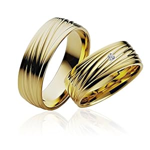 JC trouwringen 2 x trouwringen 925 zilver goud geplatteerd paar prijs incl. diamant en gravure huwelijksringen verlovingsringen briljant huwelijksringen huwelijksringen partnerringen platina goud witgoud P932