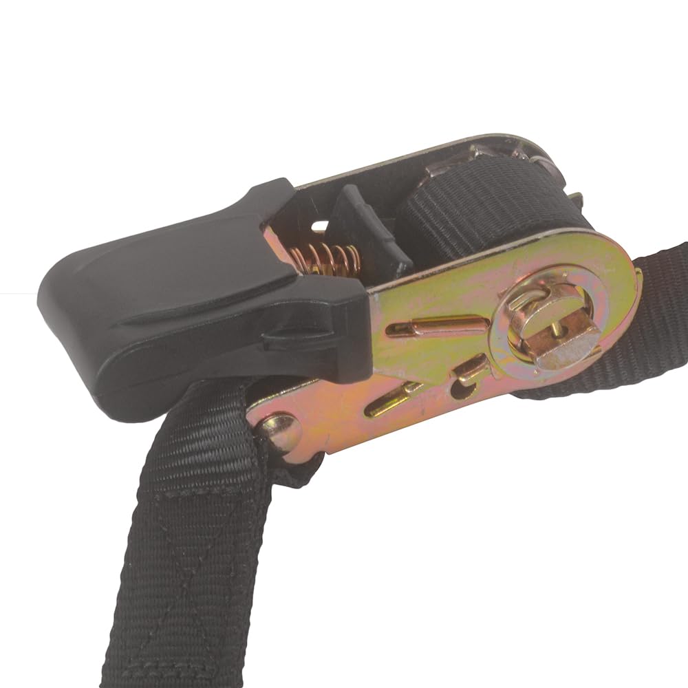 MOTO4U Correa de amarre universal para motocicleta con tensor de cinturón - Correa de amarre para rueda trasera de motocicleta en negro