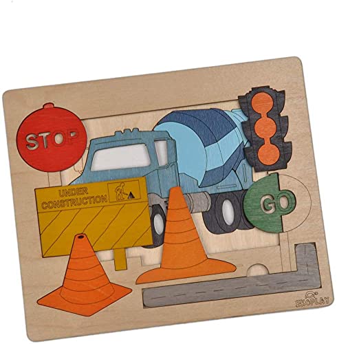 Road Construction Multilayered Wooden Puzzles for Kids 20 Piece Jigsaw Puzzle for School Kids Learning Educational Toys Gifts for Boys Girls - Image 2