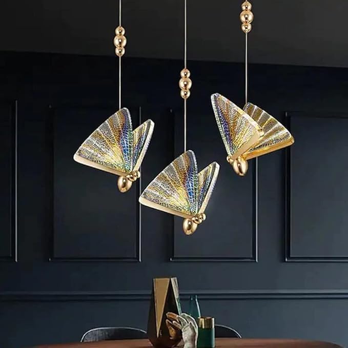 Image of Modern Creative Rembo 3 Different Color Mode Butterfly Pendant Hanging Lamp for Living Room Bedroom /Ceiling Light Etc Home Decoration. (Pack of 1)