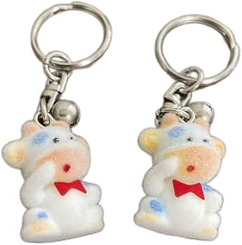 Amazon.co.jp: 昭和レトロ フロッキーアニマル 牛 キーホルダー