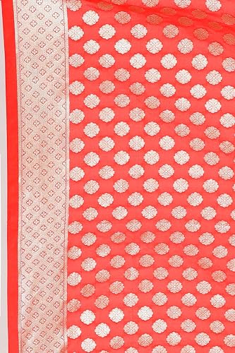 Banarasi Dupatta for Women with Polka Dot Design Gold Zari Work, Shawl Scarf Wrap Chunni4