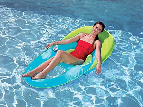 Kelsyus Deluxe Chaise Lounger- Aqua/ Lime Green - Thumbnail 2