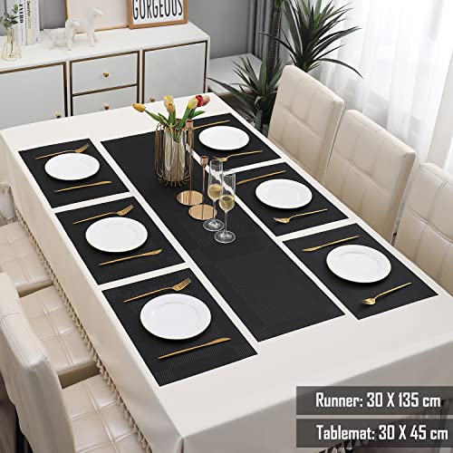 Image of HOKIPO Set of 6 Dinner Mats with Runner (AR4258)