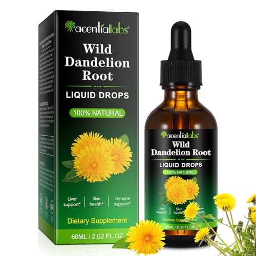 Löwenzahnwurzelextrakt 100% Natürlicher Löwenzahnwurzel Tropfen Dandelion Root Extract Löwenzahn Tinktur zur Unterstützung Leberentgiftung und Reinigung 60 ml