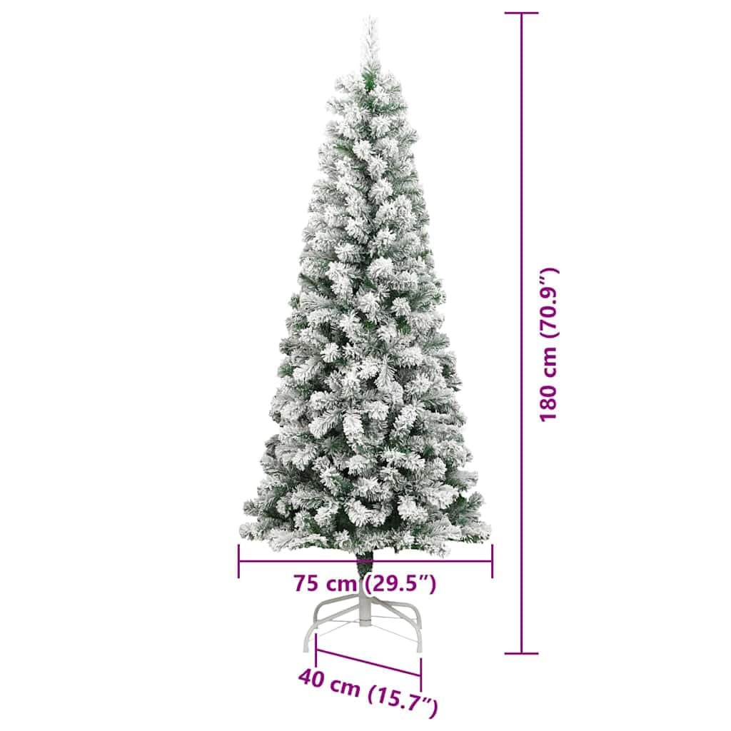 Albero di Natale artificiale pieghevole verde e bianco, 180 cm, con striscia LED, 300 LED, USB 5 V, supporto in metallo, per soggiorno, interni ed esterni protetti