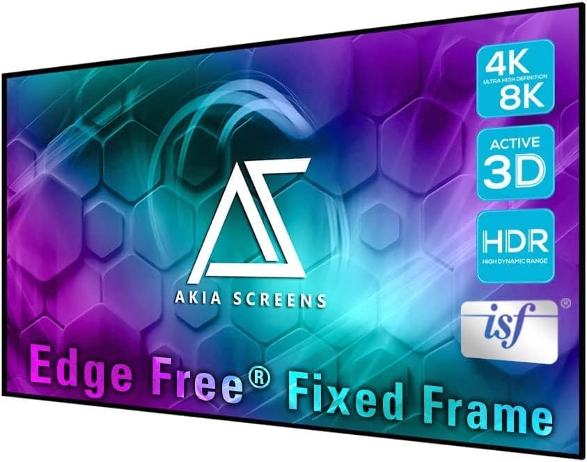 Akia Screens Pantalla de proyector de marco fijo sin bordes de 145 pulgadas, 145 pulgadas, diagonal 169 8K 4K Ultra HD 3D Ready CINEWHITE UHD-B,