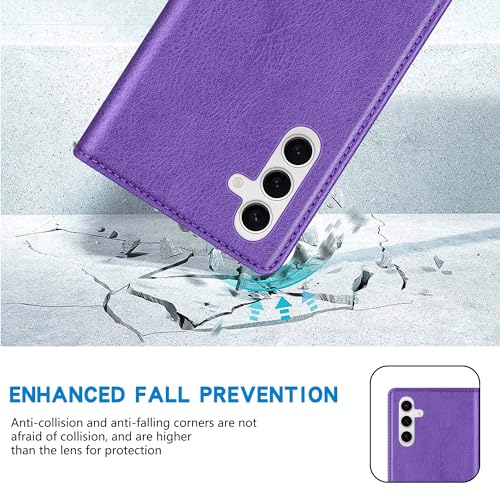 Image of ZZXX for Galaxy S23 FE Wallet Case Strong Magnetic 6.4 inch,Purple