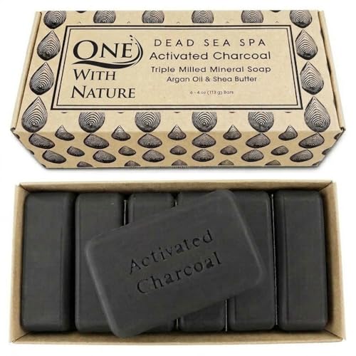 One With Nature Activated Charcoal Soap 6-Pack