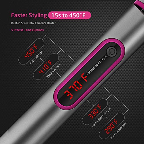 Hair Straightener and Curler 2 in 1,GOOLEEN Flat Iron for Hair Styling,1 Inch Extra-Long Tourmaline Ceramic Titanium Plate,Fast Heat Straightening Curling Iron,LCD Display Adjustable Temp 290-450℉ - Thumbnail 4