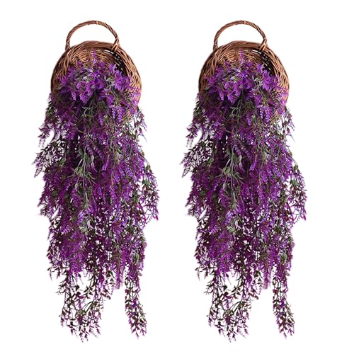 2 Piezas de Flores Colgantes Artificiales Plantas Artificiales Colgantes Plantas Artificiales Exterior Adecuadas para DecoracióN de Paredes Interiores y Exteriores en Jardines DoméSticos