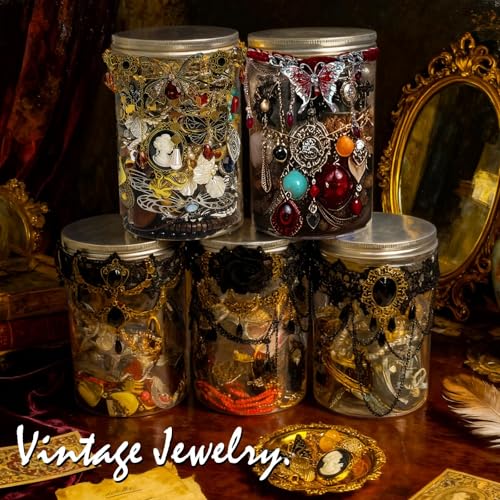 Image of SMUOBT Mystery Jewelry Jar Bundle - Surprise Vintage Jewelry Box for Women,Gift Jewelry Set (Necklace, Earrings, Rings,Kracelet,Keychain) - Unique Birthday Gift for Women
