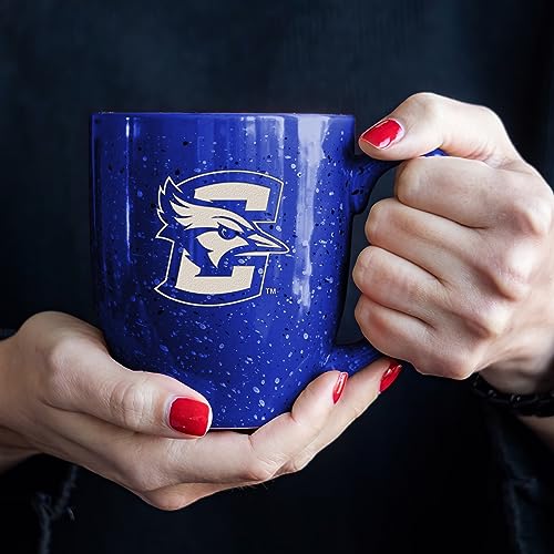 Image of Rico Industries NCAA Creighton Bluejays Royal Blue Personalized 16 oz Team Color Laser Engraved Speckled Ceramic Coffee Mug