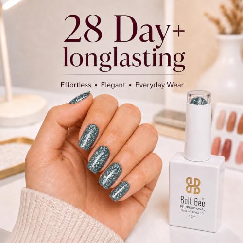 Image of BOLT BEE 15ML Gel Nail Polish 1Pc Clear Pink Glitter Nail Polish Soak Off UV LED Nail Gel Polish Nail Art Starter Manicure Salon DIY at Home, 0.5 OZ (1) (78)