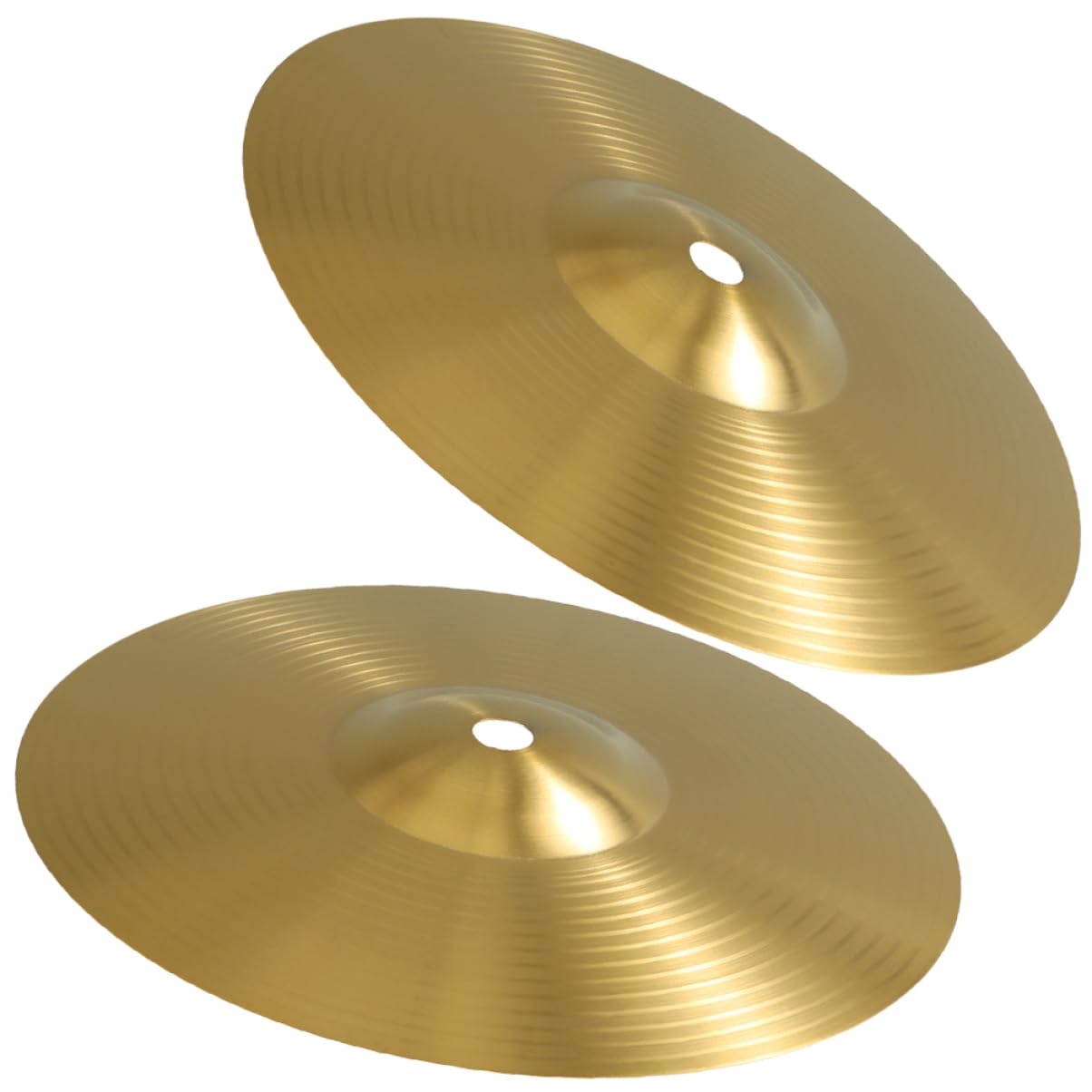iplusmile Piatti Crash per Batteria Acustica in Ottone Oro, Bordi Lisci e Arrotondati, 2 Pezzi per Jazz Drum Set