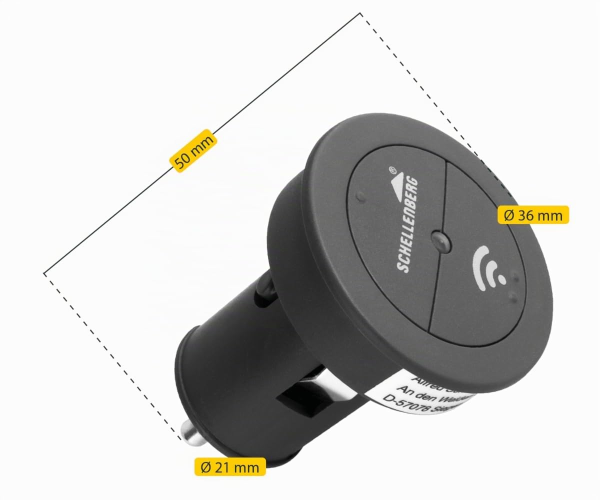 Schellenberg 60932 Mando a distancia para puertas de garaje, transmisor de radio para coches Smart DRIVE, 2 canales, 868,4 MHz, abre la puerta desde el coche