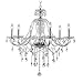 Trans Globe Lighting Crystal Fountain 1-Tier Chandelier, Polished Chrome