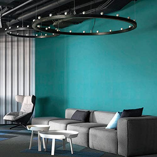 壁紙屋本舗 壁紙 のり付き クロス ターコイズ ブルー 青 織物調 LW-582 (LL-7767) 巾92cm × 15m 施工道具付 防かび リフォーム 張り替え 【受注生産品・キャンセル不可】