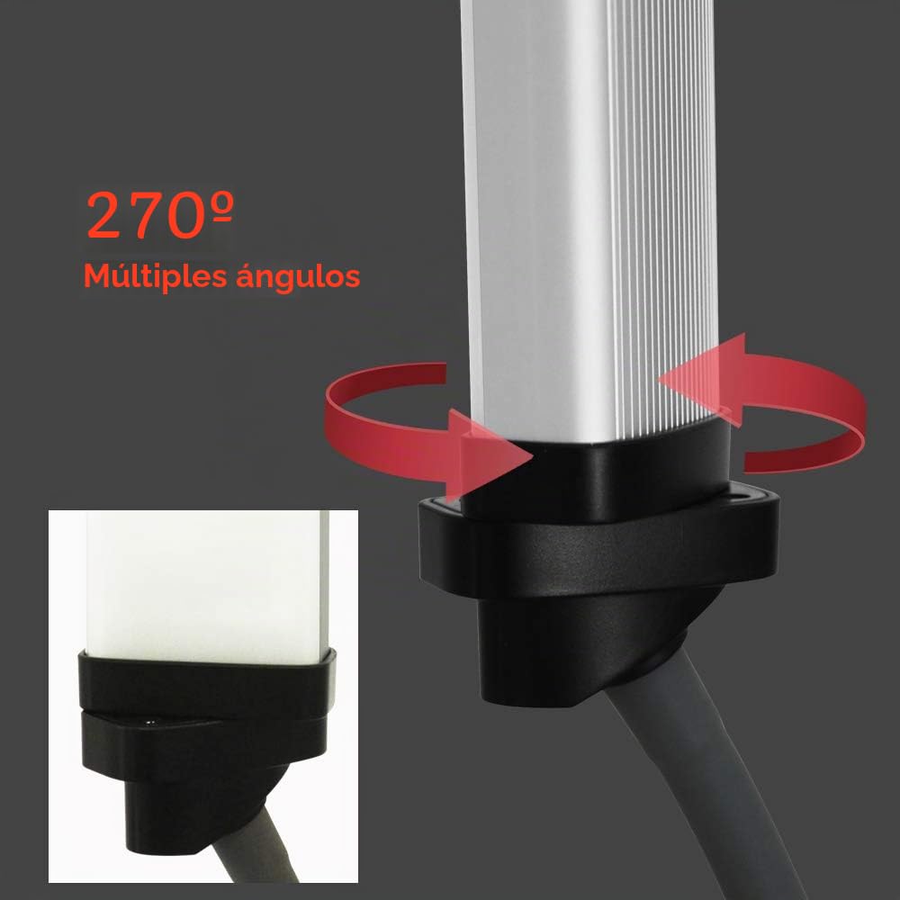 FX-480ii Plegable 50W 3200K-5500K LED Video Studio Doble Brazo Llenado Anillo de Luz con Puerto de Carga USB,Trípode de 200cm Tiras Largas Soportes para Teléfono Cámara YouTube Video