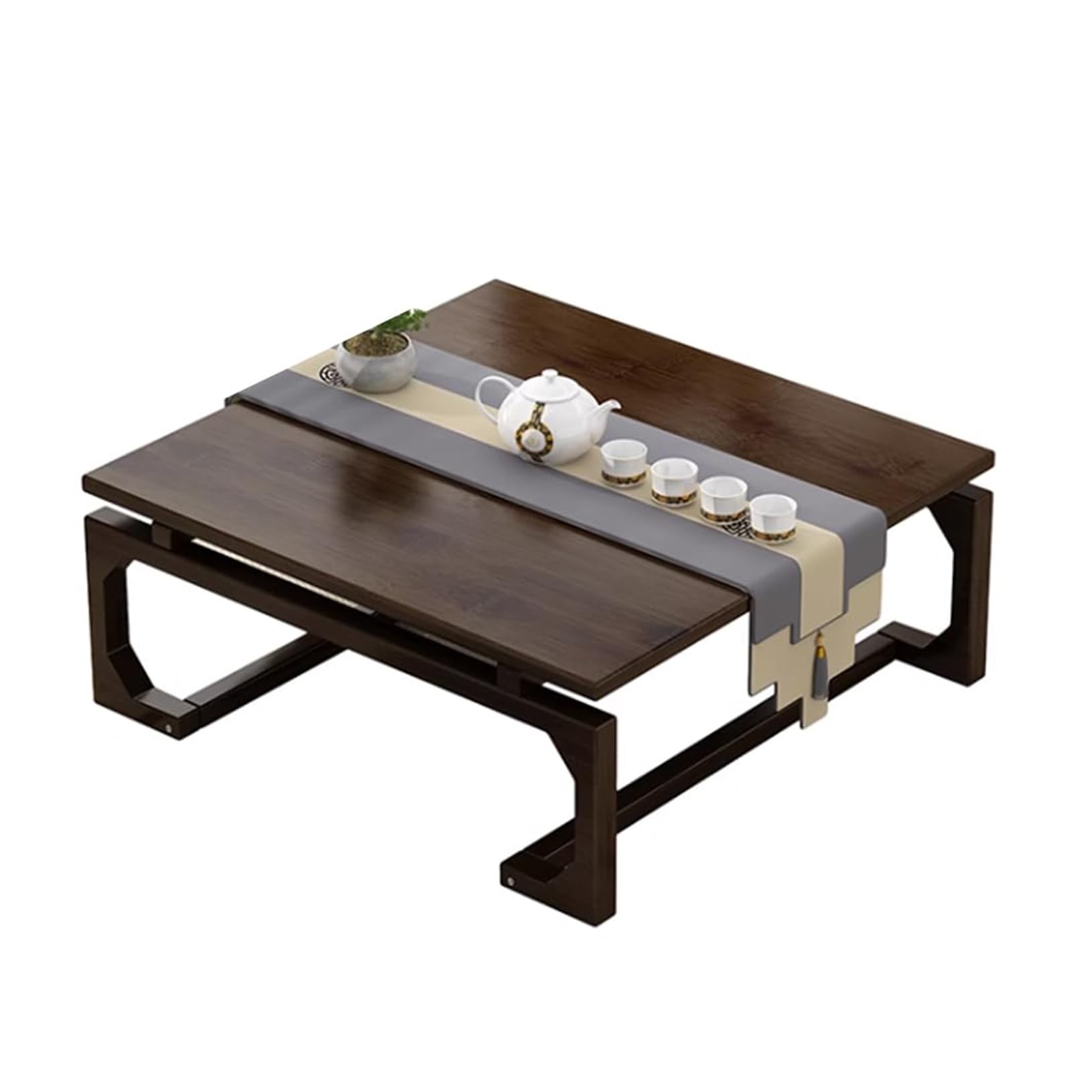 Amazon｜家庭用片足の竹のテーブル、日本の床ティーテーブルロー