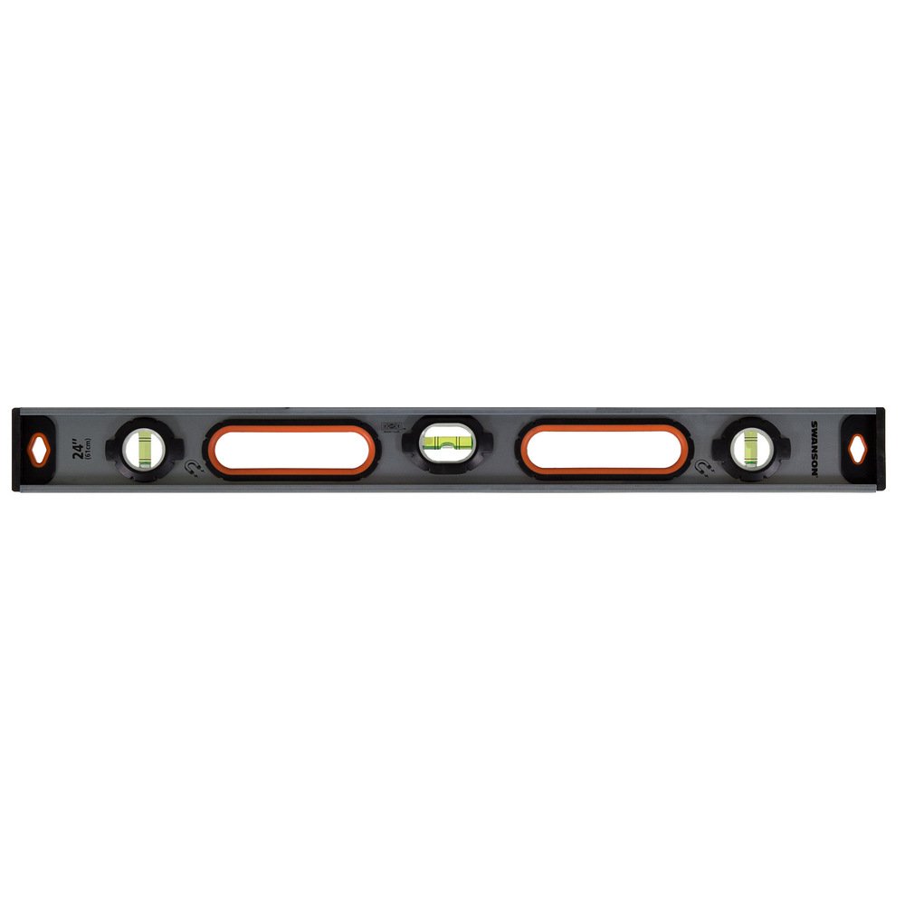 Swanson Tool Co SWIBL24M 24 inch Magnetic Aluminum I-Beam Level with 3 Bubble Vials for 0deg/90deg/45deg Measurements