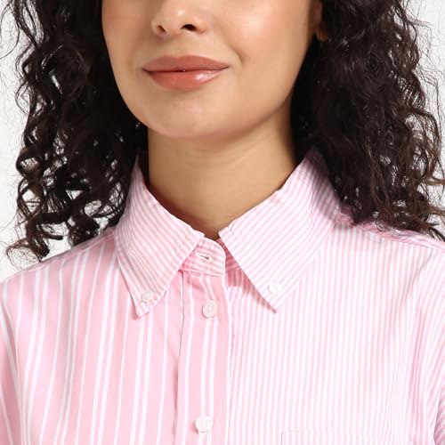 Image of Tommy Hilfiger Striped Relaxed Fit Cotton Shirt