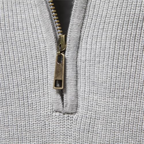 Cotton Zipper Cardigans for Men Fashion Casual Social Sweaters High Collar Warm Winter Knitted Sweater4