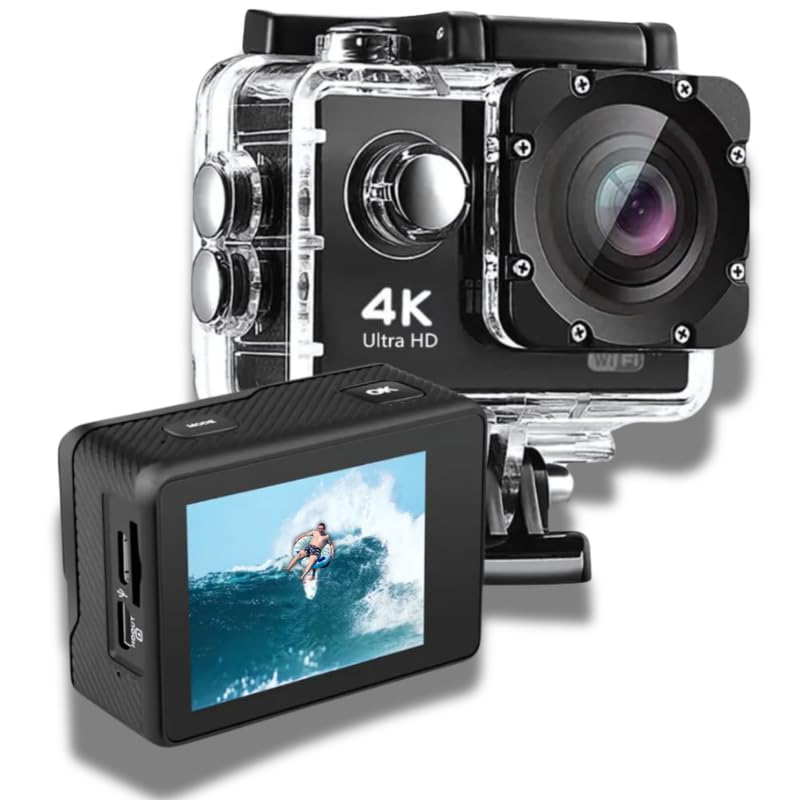 Drumstone 𝟏𝟓-𝐘𝐞𝐚𝐫 𝐖𝐚𝐫𝐫𝐚𝐧𝐭𝐲 4K Action Camera 30FPS with Dual Screen & 131FT Waterproof Case | 16MP Sports Cam for Vlogging, Underwater, Travel, Outdoor Adventure | Ideal Tech Gift – Black-picture-23