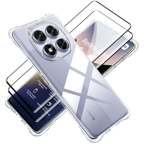 Coque pour Xiaomi Redmi Note 14 Pro 5G antichoc TPU transparent avec vitre 6,7 pouces