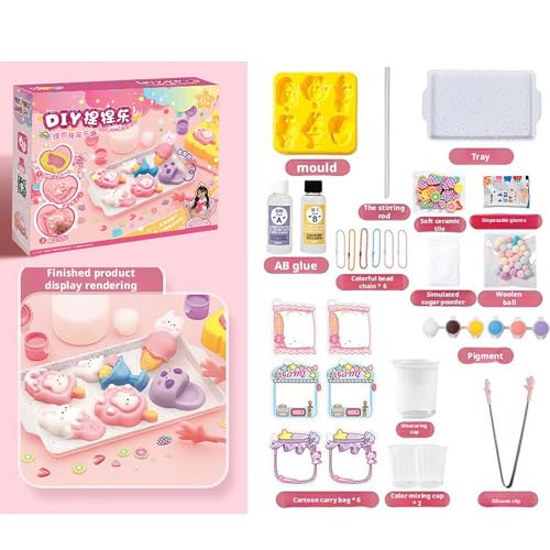 スクイーズ作りキット、スクイーズおもちゃを自分で作る、DIYスクイーズ作りキット、タバスクイーズおもちゃキット、ストレス解消感覚玩具、子供の誕生日、イースター、クリスマス、アート、クラフトへのスクイーズおもちゃのギフト