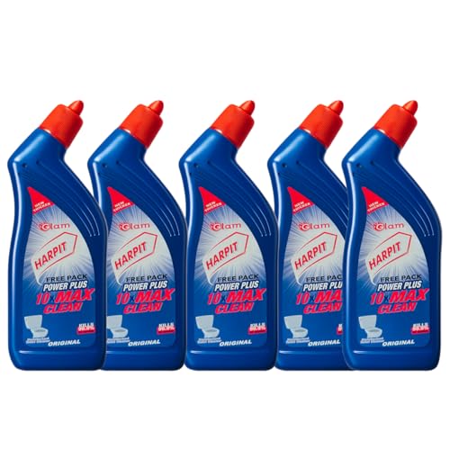 Harpit Toilet Cleaner Liquid Original 10X Power Plus Clean 500ml (Pack of 5) | Disinfectant Toilet Bowl Cleaner | Kills 99.9% Germs | Removes Tough Stains, Limescale & Odour | Long Lasting Freshness