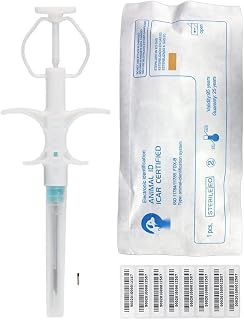 TAEING Pet Microchips, 134.2khz Pet Cats Dogs Microchips Implant Kit for Veterinary Management (1, 1.25x7mm)- Free Lifetime Registration