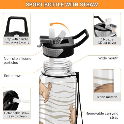Bouteille d'eau de natation Tritan sans BPA gourde réutilisable lavable - 5